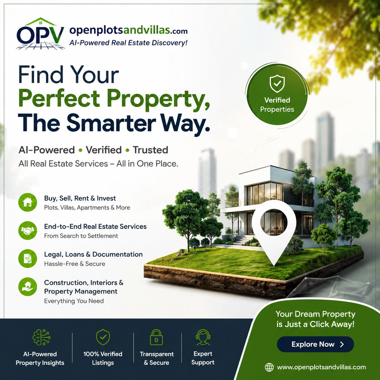Open Plots and Villas AI powered real estate platform
